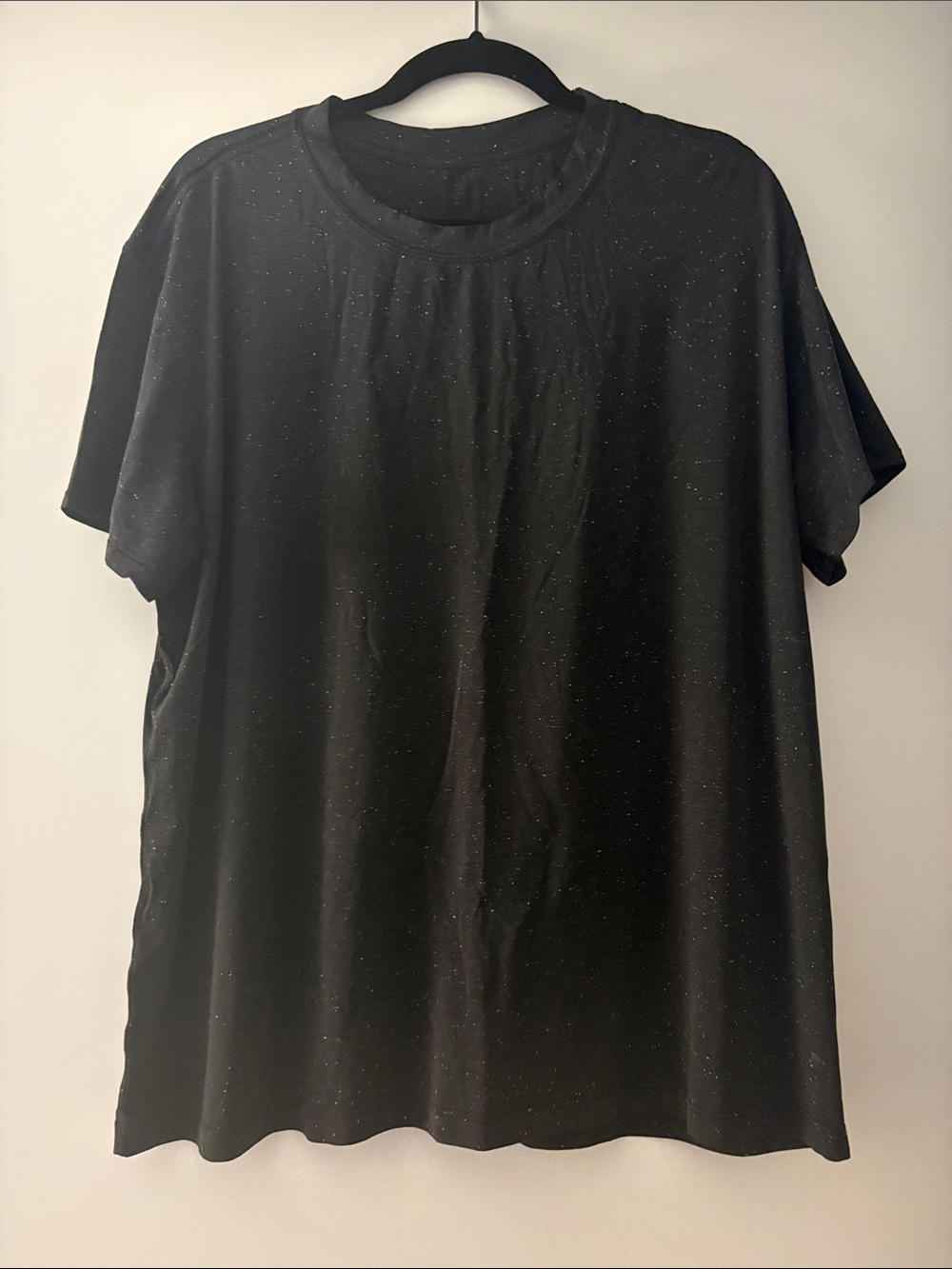 lululemon athletica Black Speckled Short Sleeve Crew Tee
